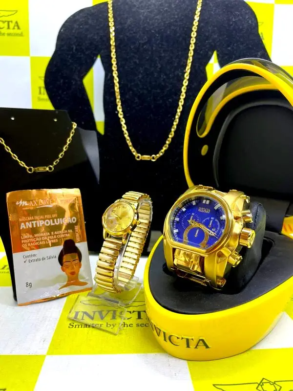 KIT CASAL 💎 1x Invicta Zeus Magnum + 1x Relógio Feminino Quartz + BRINDES + FRETE GRÁTIS (TEMPO LIMITADO)