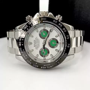 Daytona - prata, branco e verde - Pulseira de aço - À PROVA D'ÁGUA - cod65