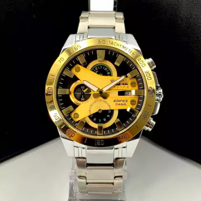 Edifice Funcional Red Bull - prata, dourado e preto - Pulseira de aço - À PROVA D' ÁGUA - cod100