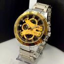 Edifice Funcional Red Bull - prata, dourado e preto - Pulseira de aço - À PROVA D' ÁGUA - cod100