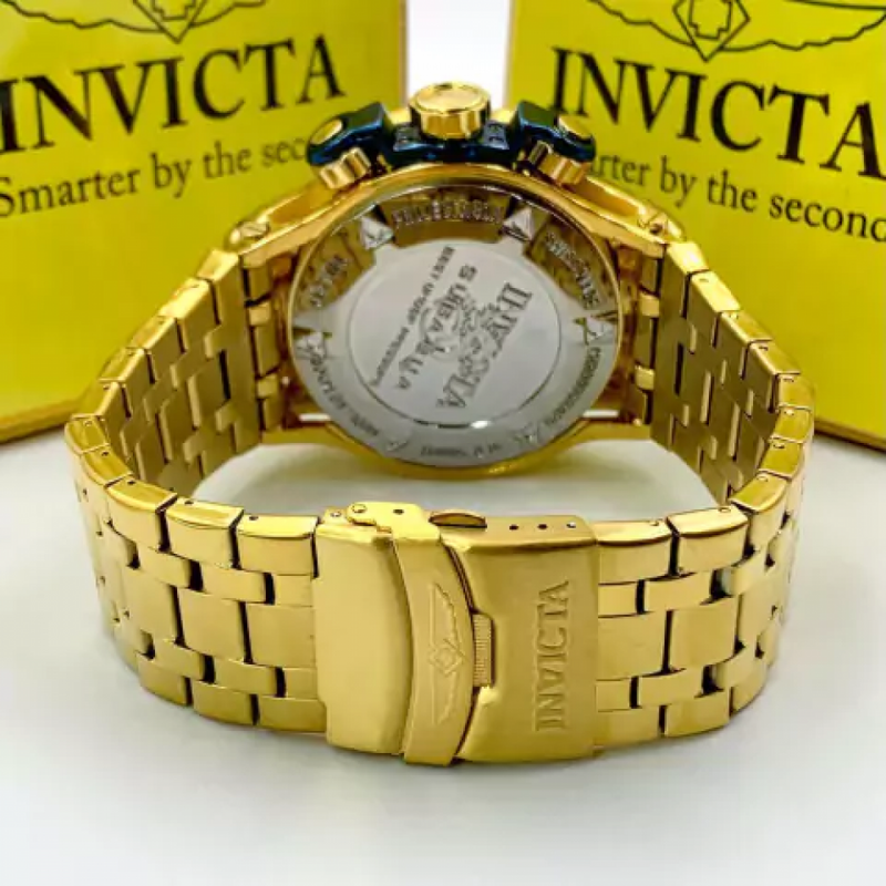 Disponibilidade: Imediata Garantia: 10 meses Hybrid Skeleton - dourado e azul - Pulseira de aço - À PROVA D'ÁGUA - cod85