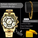 Kit 4 Relógio Masculino Grande Pulseira Caixa Atacado Cor da correia Dourado/Prata +15 Kits Disponíveis.