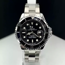 Submariner - prata, preto e branco - Pulseira de aço - À PROVA D'ÁGUA - cod50