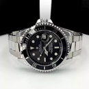 Submariner - prata, preto e branco - Pulseira de aço - À PROVA D'ÁGUA - cod50